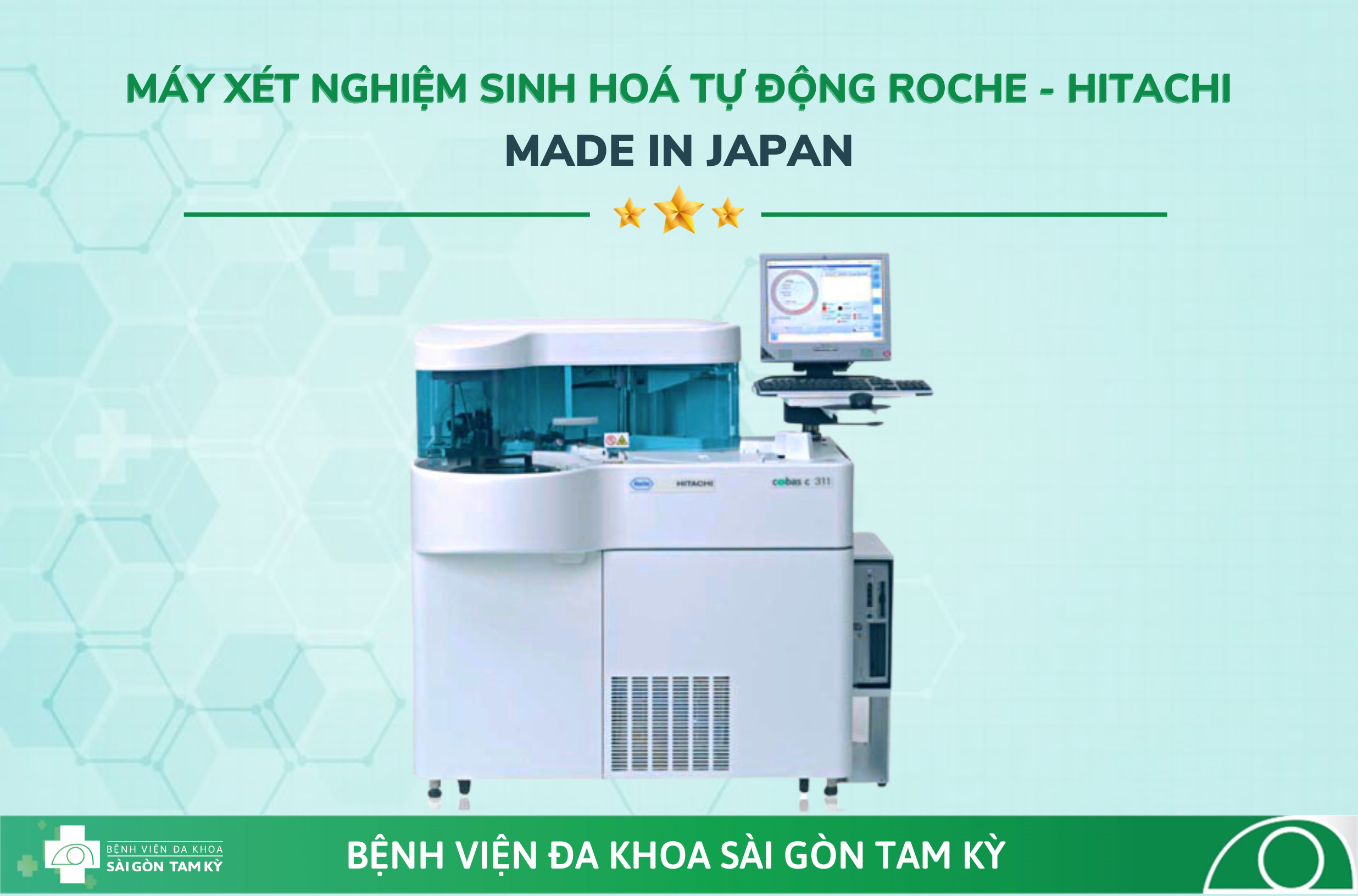 BỆNH VIỆN TRANG BỊ MÁY XÉT NGHIỆM SINH HOÁ TỰ ĐỘNG HÃNG ROCHE – HITACHI (NHẬT BẢN)